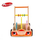 Premergator / Antemergator Animal Car din lemn cu animale saltarete si roti silentioase 